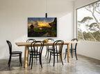 Temple Path at Dusk landscape canvas print on the wall of a dining room