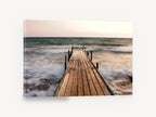 Jetty in the Surge, wooden jetty rough sea photograph, coastal canvas wall art print ready to hang