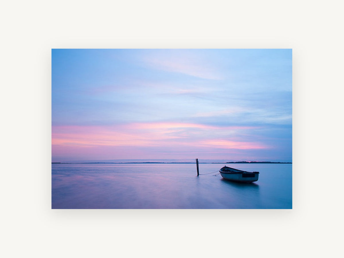 Moored at Dusk, coastal canvas wall art print, front view