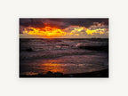 Ember Sky Storm Surf, coastal canvas wall art print, front view