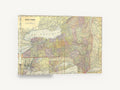 Empire State 1896 Map, antique map of new york state, city canvas wall art print ready to hang