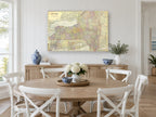 Empire State 1896 Map city canvas print on the wall of a Hamptons dining room