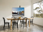 Longtails at Low Tide coastal canvas print on the wall of a dining room
