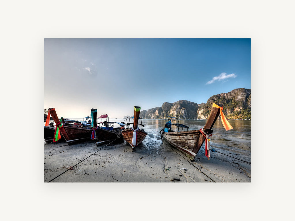 Longtails at Low Tide, coastal canvas wall art print, front view