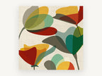 Overlapping Tulip Shapes, floral canvas wall art print, front view