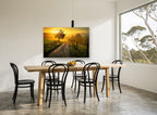 Golden Lane Sunrise landscape canvas print on the wall of a dining room