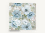 Soft Blue Anemones, blue and white anemone floral painting, floral canvas wall art print ready to hang