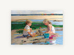 Castle at Low Tide, coastal canvas wall art print, front view