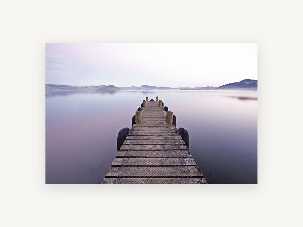 Still Lake Jetty, coastal canvas wall art print, front view
