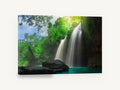 Emerald Pool Falls, tropical waterfall emerald pool photograph, landscape canvas wall art print ready to hang
