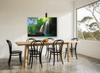 Emerald Pool Falls landscape canvas print on the wall of a dining room