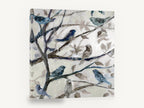 Songbirds in Bare Branches, blue songbirds on branches painting, floral canvas wall art print ready to hang