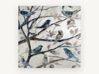 Songbirds in Bare Branches, floral canvas wall art print, front view