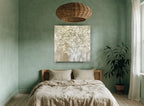 Cream Bubble Tree landscape canvas print on the wall of a bedroom