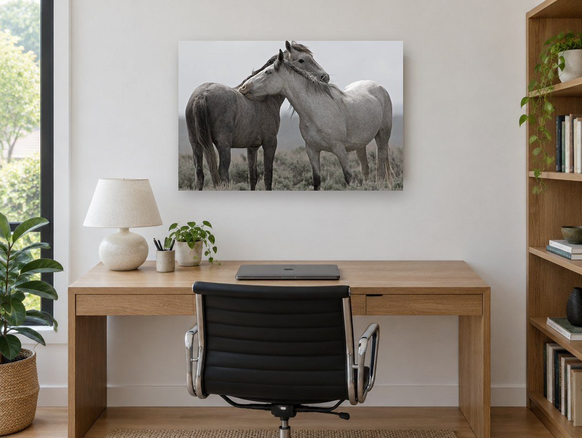 Quiet Affection landscape canvas print on the wall of a study