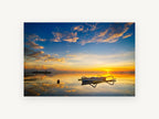 Golden Hour Outrigger, coastal canvas wall art print, front view