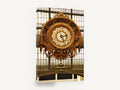 Gilded Station Clock, ornate gold clock paris photograph, city canvas wall art print ready to hang