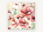 Blushing Poppy Meadow, floral canvas wall art print, front view