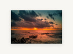 Ember Sky Breakwater, coastal canvas wall art print, front view