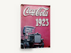 Coca-Cola Delivery Truck 1923, vintage coca-cola 1923 truck sign, stretched canvas wall art print ready to hang