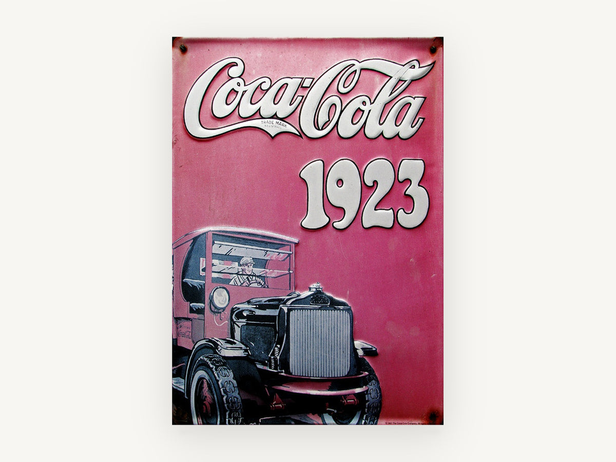 Coca-Cola Delivery Truck 1923, vintage canvas wall art print, front view