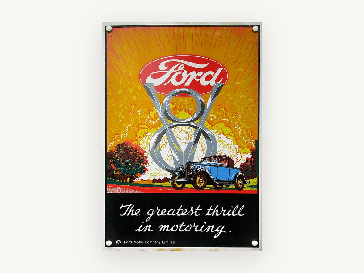 Greatest Thrill in Motoring, vintage canvas wall art print, front view
