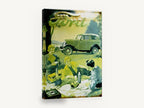 Ford Picnic Outing, vintage ford car picnic advertising sign, stretched canvas wall art print ready to hang