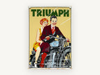 Triumph Couple Ride Out, vintage canvas wall art print, front view