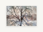 Pale Spring Tree, pale leafed tree textured landscape, landscape canvas wall art print, front view