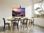 Summit Dusk Over the Coast landscape canvas print on the wall of a dining room