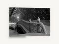 Snowbound Park Bridge, central park bridge in snow black and white photograph, city canvas wall art print ready to hang