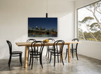 Brooklyn Bridge Midnight Glow city canvas print on the wall of a dining room