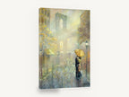 Umbrella Kiss Under the Bridge, rainy new york bridge couple umbrella art, city canvas wall art print ready to hang