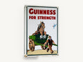 Guinness For Strength, vintage guinness horse and cart sign, stretched canvas wall art print ready to hang