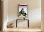 Guinness For Strength vintage canvas print on the wall of a hallway