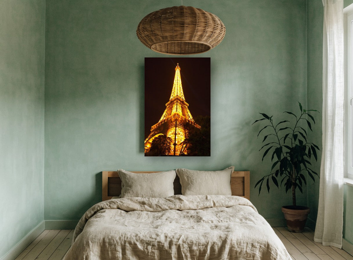 Golden Tower Ascending city canvas print on the wall of a bedroom