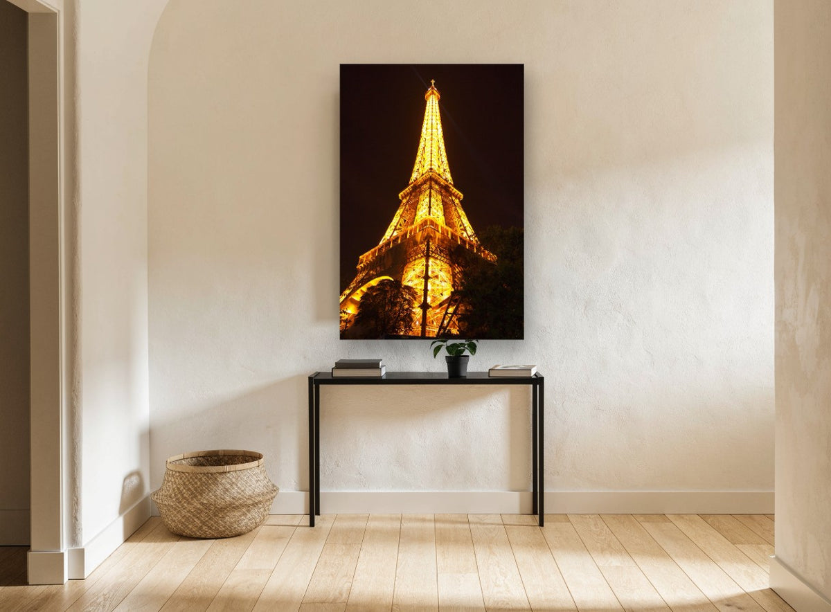 Golden Tower Ascending city canvas print on the wall of a hallway