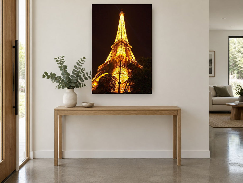 Golden Tower Ascending city canvas print on the wall of a entry hall