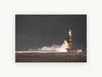 Storm Light Beacon, coastal canvas wall art print, front view