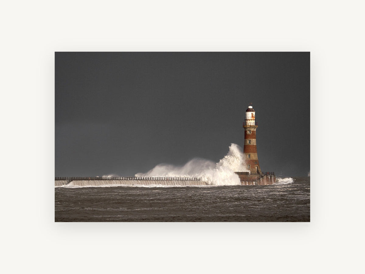 Storm Light Beacon, coastal canvas wall art print, front view