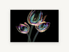 Iridescent Tulip Trio, floral canvas wall art print, front view