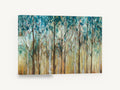Teal Canopy Grove, teal canopy forest tree painting, landscape canvas wall art print ready to hang