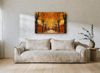 Amber Avenue landscape canvas print on the wall of a living room