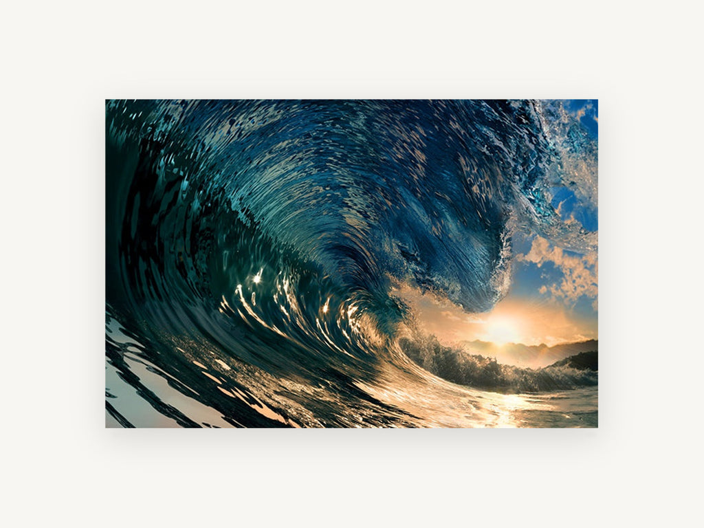 Inside The Curl, coastal canvas wall art print, front view