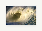 Golden Barrel Break, coastal canvas wall art print, front view