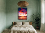 Ember Sky Anchorage coastal canvas print on the wall of a bedroom