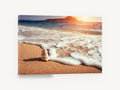 Stacked Stones at Sunset, sunset beach stacked stones photograph, coastal canvas wall art print ready to hang