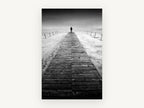 Lone Figure Jetty, coastal canvas wall art print, front view