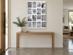 Winter Woodland Grid floral canvas print on the wall of a entry hall