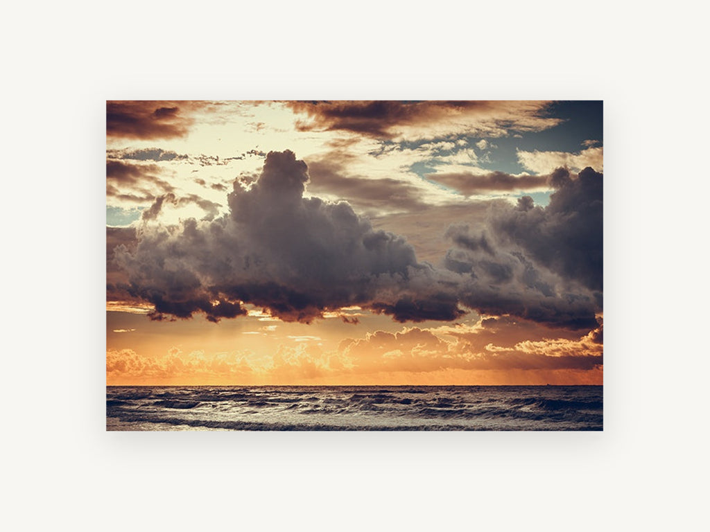Storm Clouds at Dusk, coastal canvas wall art print, front view